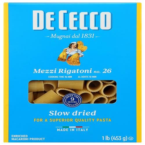De Cecco Pasta Mezzi Rigatoni, 16 Oz