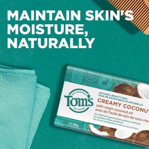 Toms Of Maine Natural Beauty Bar Soap, Creamy Coconut With Virgin Coconut Oil, 5 Oz.