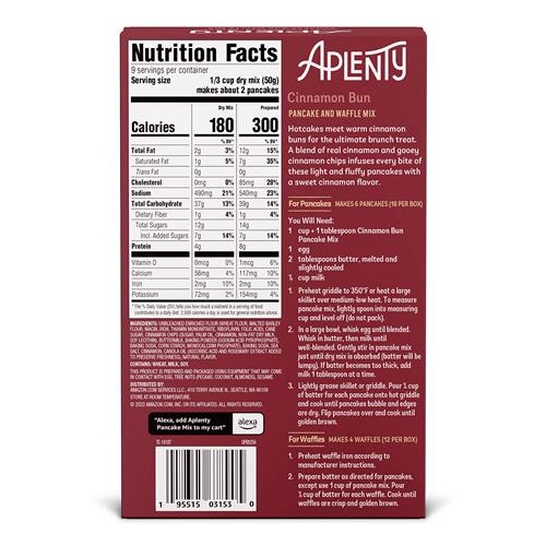 Aplenty Cinnamon Bun Pancake And Waffle Mix, 16 Oz