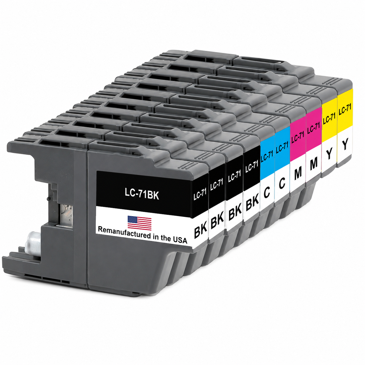 U.S. Remanufactured for Brother LC71 4 Black /  2 Each Color Ink Cartridges 10-pack