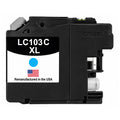 U.S. Remanufactured for Brother LC103XLC High Yield Cyan Ink Cartridge