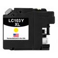 U.S. Remanufactured for Brother LC103XLY High Yield Yellow Ink Cartridge