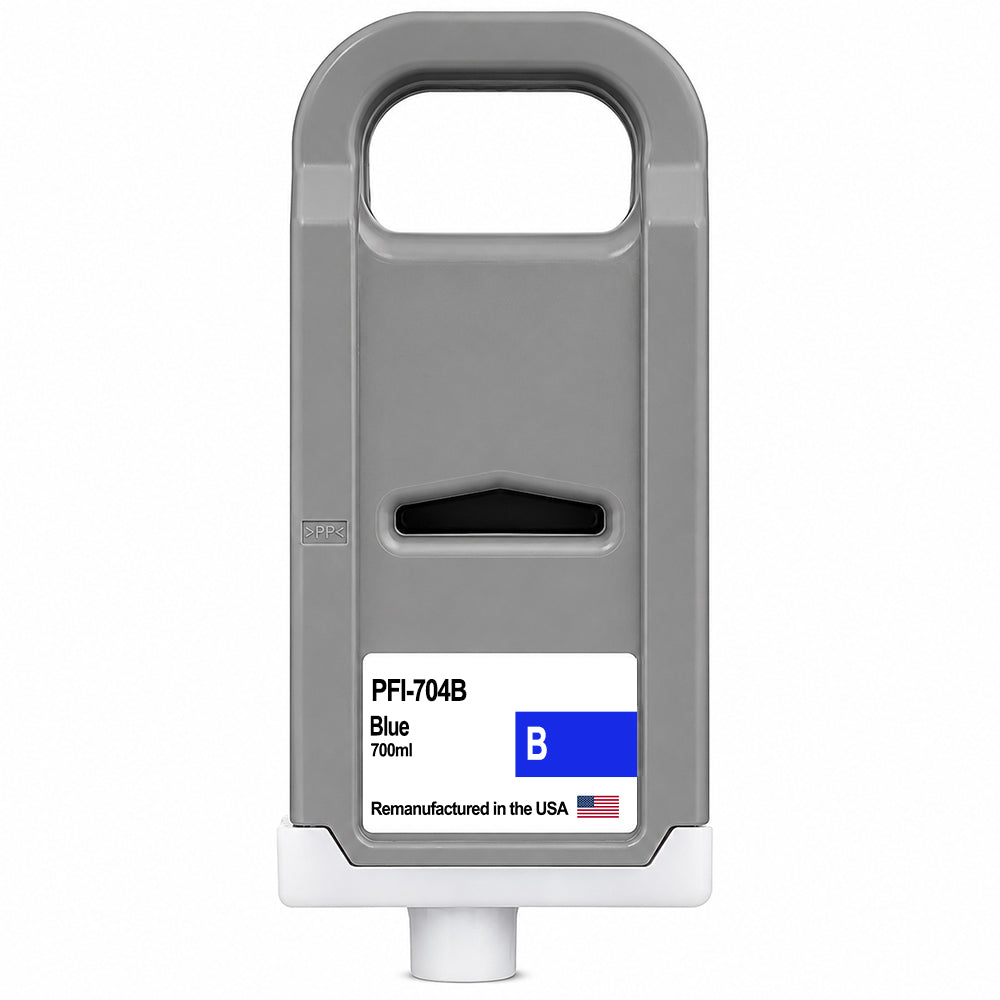U.S. Remanufactured for Canon PFI-704B 700ml Blue Ink Cartridge