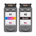 U.S. Remanufactured for Canon PG-40 Black / CL-41 Color Ink Cartridge Combo Pack