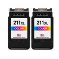 U.S. Remanufactured for Canon CL-211XL Color Ink Cartridge Twin Pack