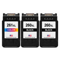 U.S. Remanufactured for Canon PG-260XL 2 Black / CL-261XL 1 Color Ink Cartridges, 3-Pack