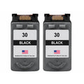 U.S. Remanufactured for Canon PG-30 Black Ink Cartridge Twin Pack