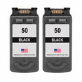 U.S. Remanufactured for Canon PG-50 Black Ink Cartridge Twin Pack