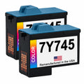 U.S. Remanufactured Ink Cartridges for Dell Series 2 7Y745 Color Twin Pack
