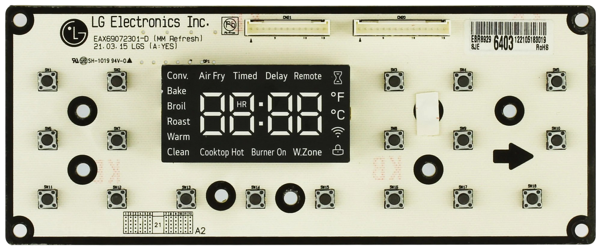 LG EBR89296403 Range Pcb Assembly Display
