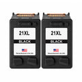 U.S. Remanufactured for HP 21XL (CH569AN) Black Twin Pack Ink Cartridges