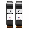 U.S. Remanufactured for HP 15 (C6615DN) Black Ink Cartridges Twin Pack