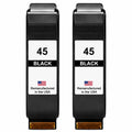 U.S. Remanufactured for HP 45 (51645A) Black Twin Pack Ink Cartridges