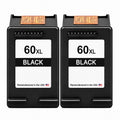 U.S. Remanufactured for HP 60XL (CC641WN) Black Ink Cartridges Twin Pack