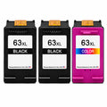 U.S. Remanufactured for HP 63XL 2 Black / 1 Tri-Color 3-Pack Ink Cartridges