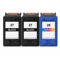 U.S. Remanufactured for HP 27 2 Black / 28 1 Color Ink Cartridge 3-Pack