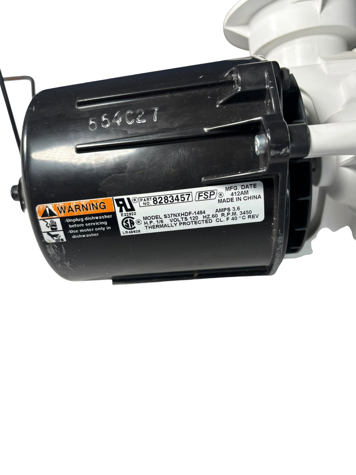 Whirlpool Dishwasher Pump w/Motor Assembly 8283457 WP8283457 (REFURBISHED)