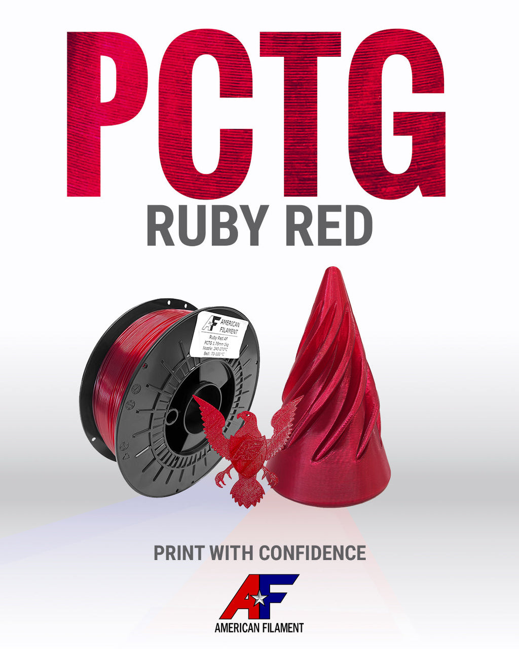 Transparent Ruby Red AF 1.75mm PCTG Filament