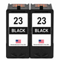 U.S. Remanufactured for Lexmark #23 18C1523 Black Ink Cartridge Twin Pack
