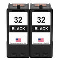 U.S. Remanufactured for Lexmark #32 18C0032 Black Ink Cartridge Twin Pack