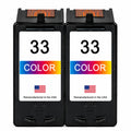U.S. Remanufactured for Lexmark #33 18C0033 Color Ink Cartridge Twin Pack