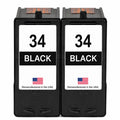 U.S. Remanufactured for Lexmark #34 18C0034 Black Ink Cartridge Twin Pack