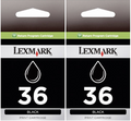 New, Pre-Owned - Lexmark 36 2PK Ink Cartridges Box X Series X4650 X3650