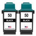 U.S. Remanufactured for Lexmark #50 17G0050 Black Ink Cartridge Twin Pack