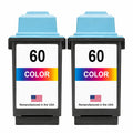 U.S. Remanufactured for Lexmark #60 17G0060 Color Ink Cartridge Twin Pack