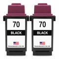U.S. Remanufactured for Lexmark #70 12A1970 Black Ink Cartridge Twin Pack