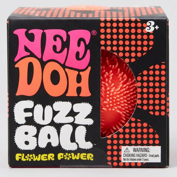 Schylling Nee-Doh Fuzz Ball Flower Power Orange Fuzzball