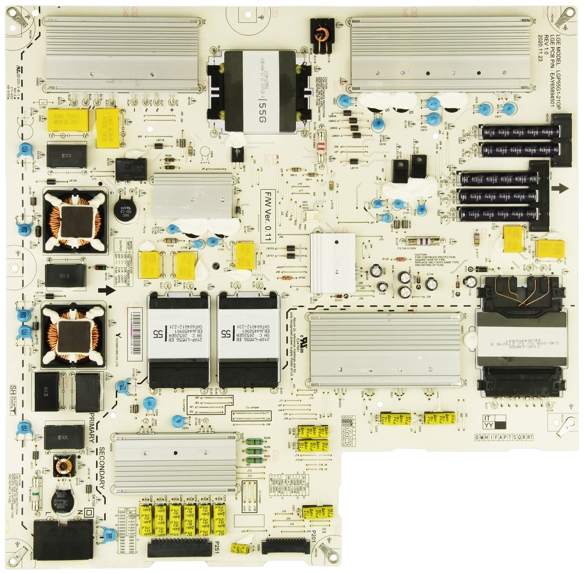 EAY65894501 LG Power Supply, LGP55G1-210HP, EPCA40CB1A, 3PCR02876A, OLED55G1PUA, OLED55G1RUA