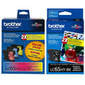New, Pre-Owned - Brother LC65 Black, cyan, Magenta, Yellow Ink Cartridges