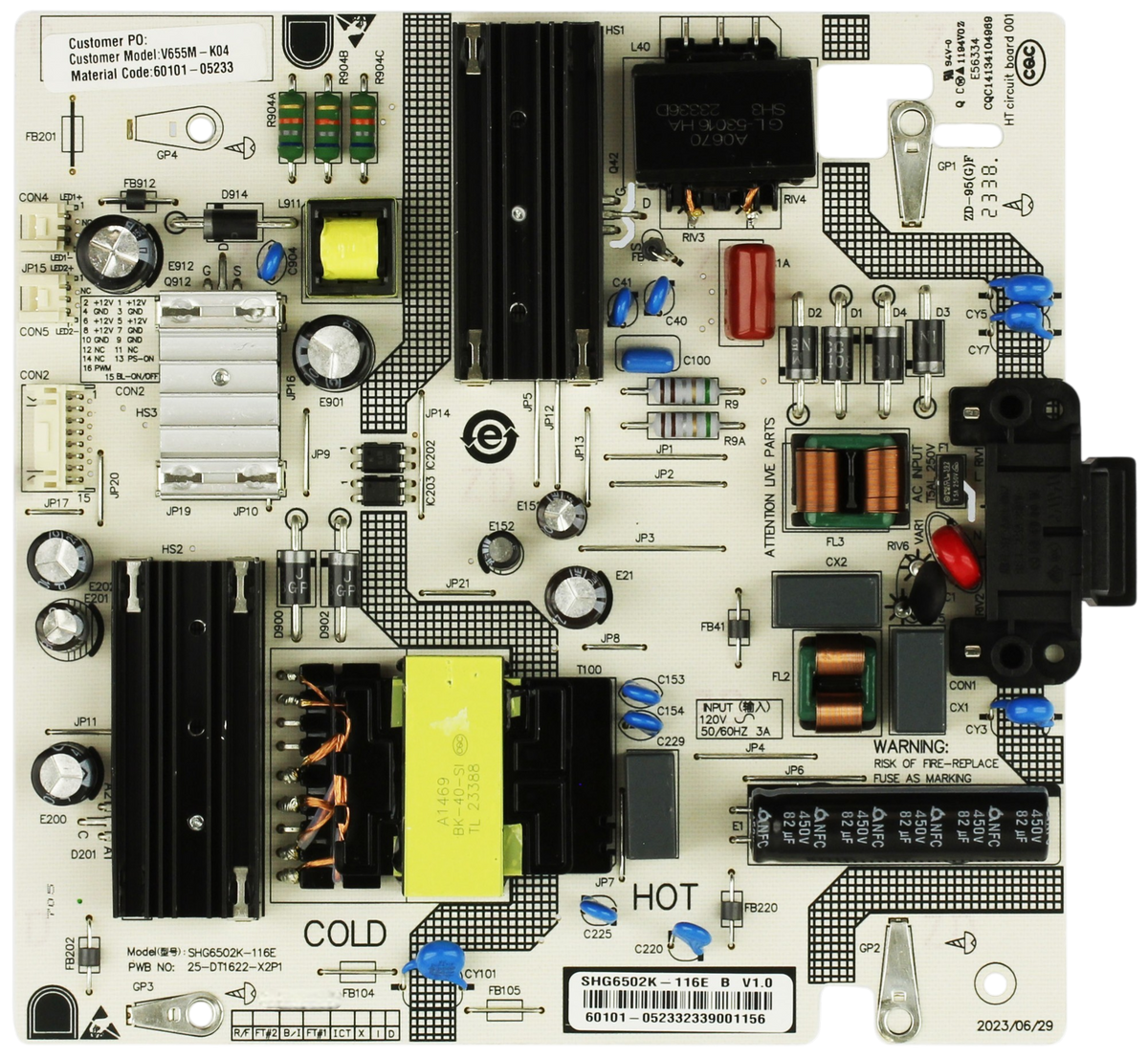Vizio 60101-05233 Power Supply for V655M-K04