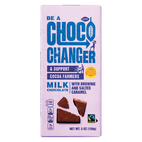 Choceur Milk Chocolate Brownie & Salted Caramel Choco Changer Chocolate Bar, 5 oz