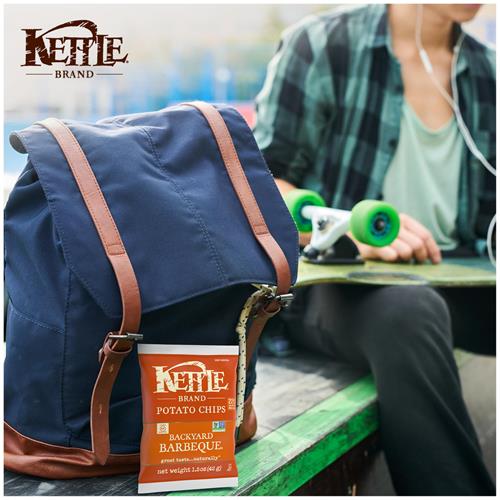 Kettle Brand Potato Chips, Backyard Barbeque Kettle Chips, Snack Bag, 1.5 Oz