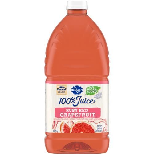 Kroger 100% Ruby Red Grapefruit Juice Bottle 64 fl oz
