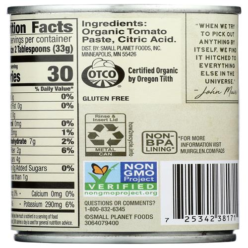 Muir Glen, Tomato Paste Organic, 6 Ounce