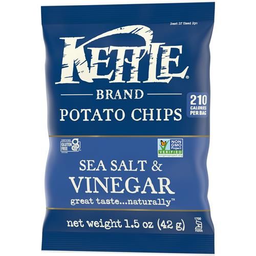 Kettle Brand Potato Chips Sea Salt & Vinegar, 1.5 Oz