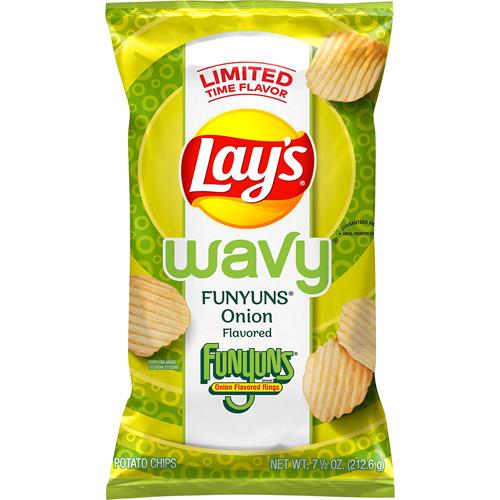 Lays Wavy Funyuns Onion Flavored Potato Chips Ranch, 7.5 Oz
