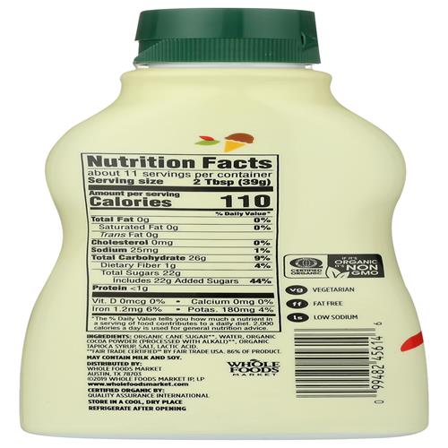 Whole Foods Market, Organic Chocolate Syrup, 15.8 Ounce