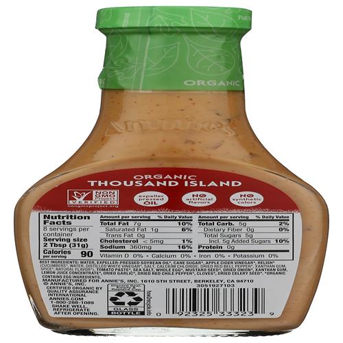 Annies Homegrown Organic Thousand Island Dressing, 8 Ounce