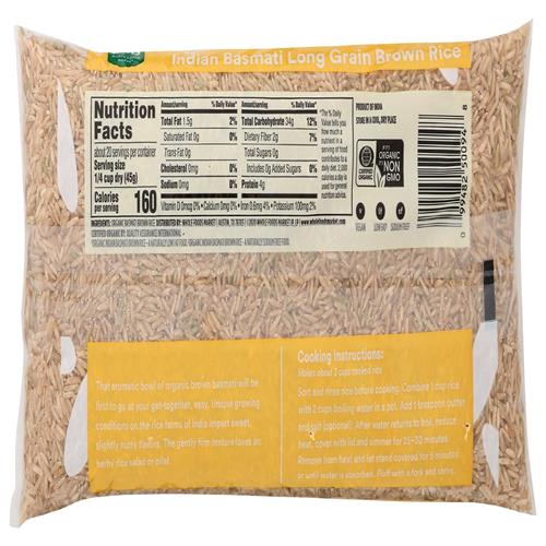 Whole Foods Market, Organic Indian Brown Basmati Rice, 32 Ounce