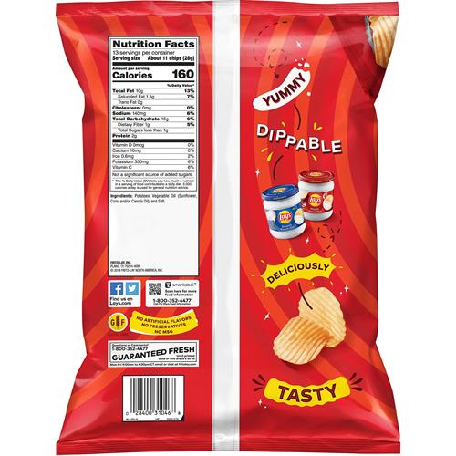 Lays Potato Chips, Wavy, 13 Oz