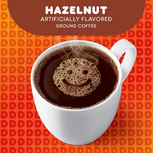 Dunkin Hazelnut Flavored Ground Coffee, 18 Ounce