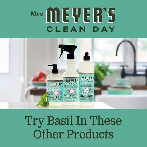 Mrs. Meyers Clean Day Hand Soap, Made With Essential Oils, Biodegradable Formula, Basil, 12.5 Fl. Oz