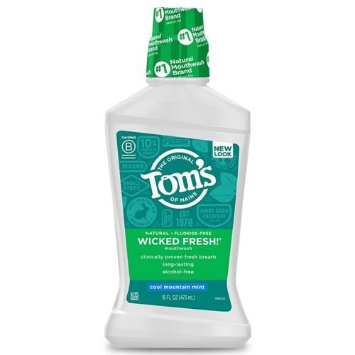 Toms Of Maine Natural Wicked Fresh! Alcohol-Free Mouthwash, Cool Mountain Mint, 16 Oz. (Packaging May Vary)