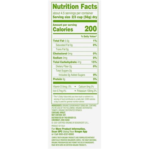Simple Truth Organic Veggie Infused Zoo Animal Pasta 8.8 oz