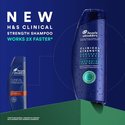 Head & Shoulders Clinical Strength Dandruff Defense Intensive Itch Relief Shampoo, 13.5 Fl Oz, 5.349 Fl Oz