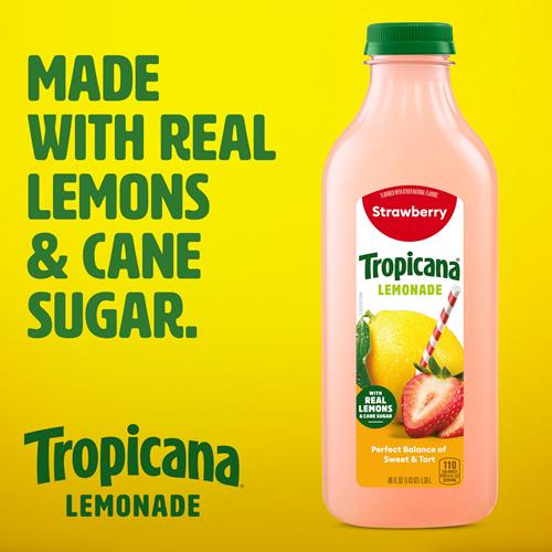 Tropicana Strawberry Lemonade, Made With Real Lemons, 46 Fl Oz Bottle